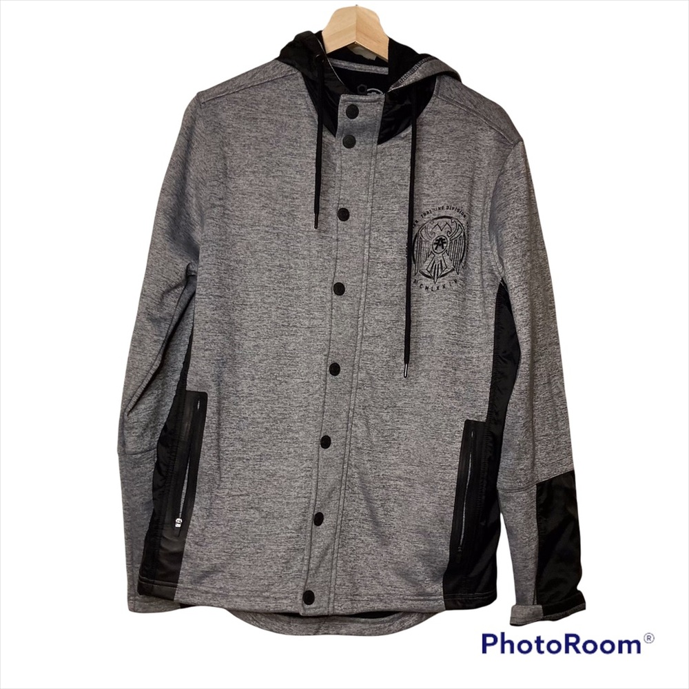 American Fighter Men’s Hooded Zip-Up Jacket/ Button-Up